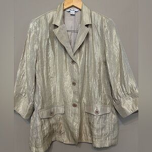 TANJAY Vintage Gold Metallic Sheen Blazer